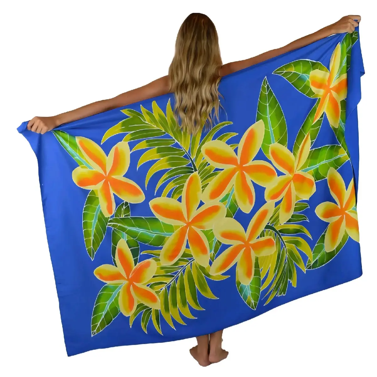 Hand-painted batik sarong - Royal Blue