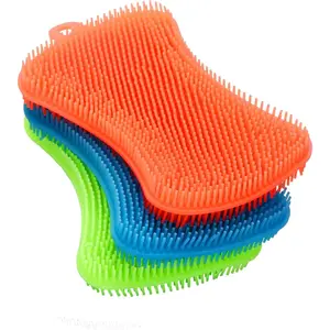3PCS  Silicone Dish Sponges, Super Food-Grade Silicone Sponges, Multi-Purpose and Efficient Sponge Kitchen Gadgets, Especial Delicate Kitchen Sponge Brush