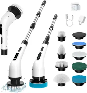 CWM | 9-in-1 Electric Spin Scrubber | IPX7 Waterproof | Interchangeable Brushes for Bathroom, Kitchen & Floors