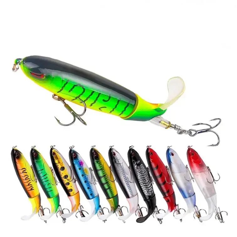 5/10pcs Artificial Fishing Lure with box, 13.5g Simulation Fishing Lure with Hook, Fishing Accessories for Outdoor Fishing Equipment, 10cm Whopper Plopper, Swimbaits, Fishing Lure Bait