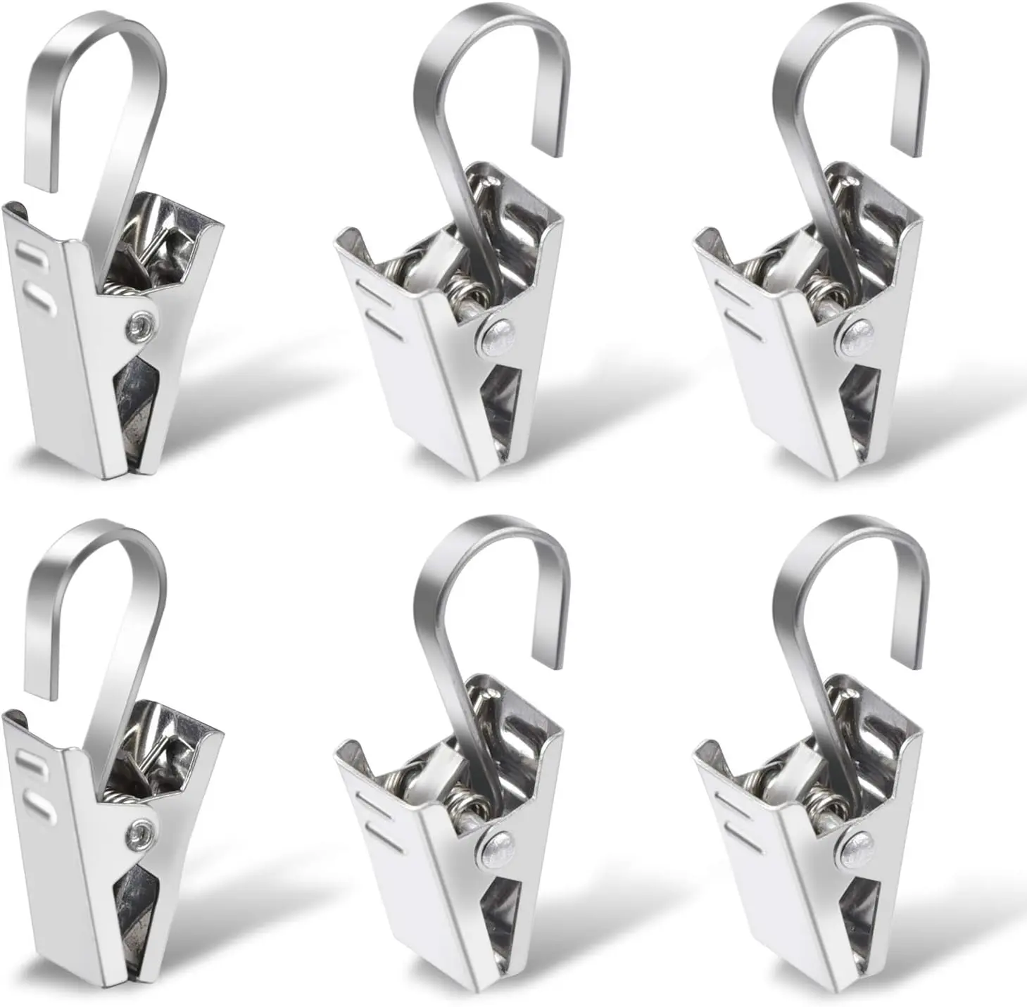 100PCS Curtain Clips, Stainless Steel Light Clips for Outside String Lights Party Decor Hanging Photo Camping Tents Arts Crafts Display