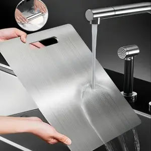 High-grade stainless steel double-sided - food-grade stainless steel cutting boards for kitchens and dining rooms Durable chopping board