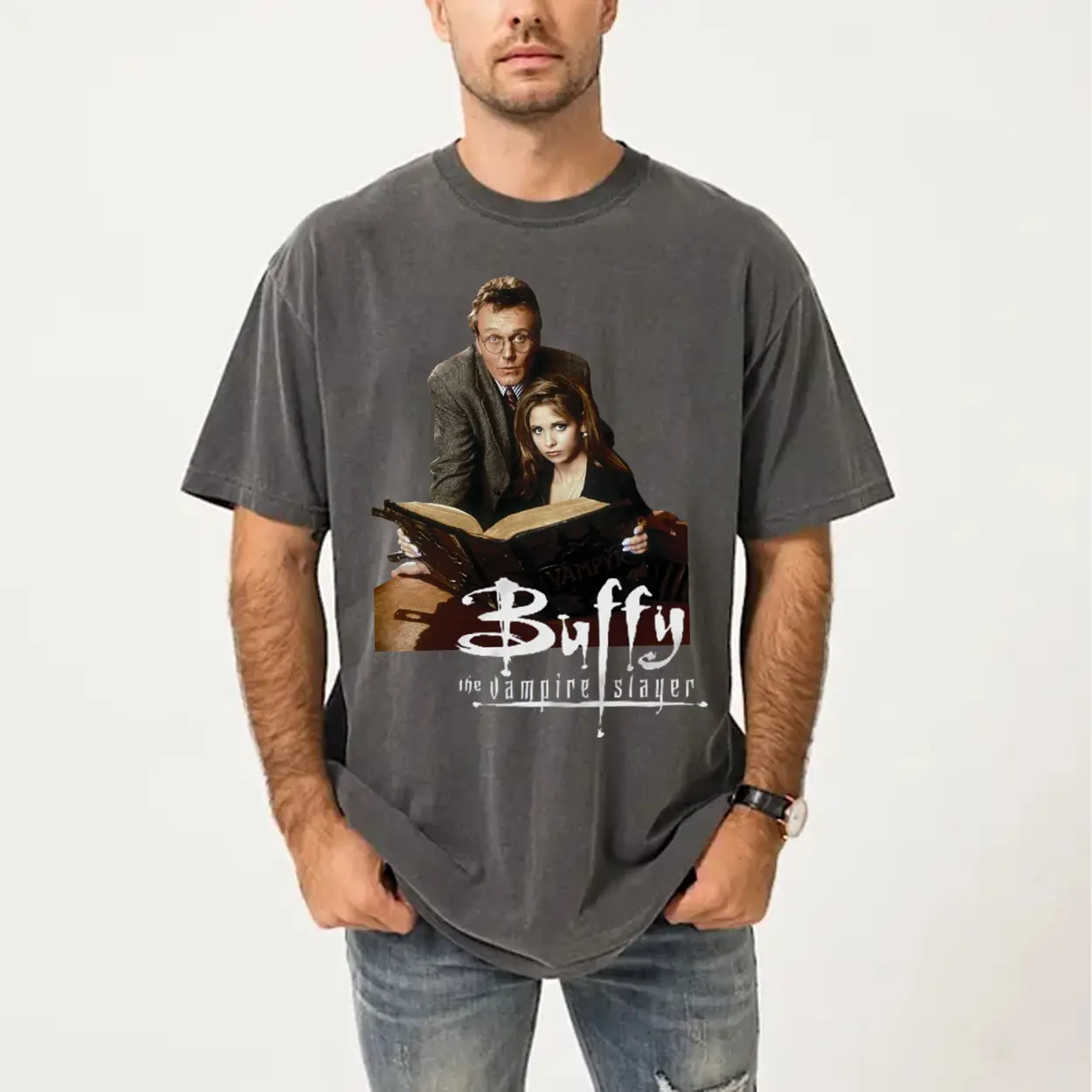 Buffy The Vampire Slayer Movie Comfort Color Tee Pure Cotton Fabric Casual Crew Neck Short Sleeve Soft-Washed T-Shirt Trendy Tops for Women for Men