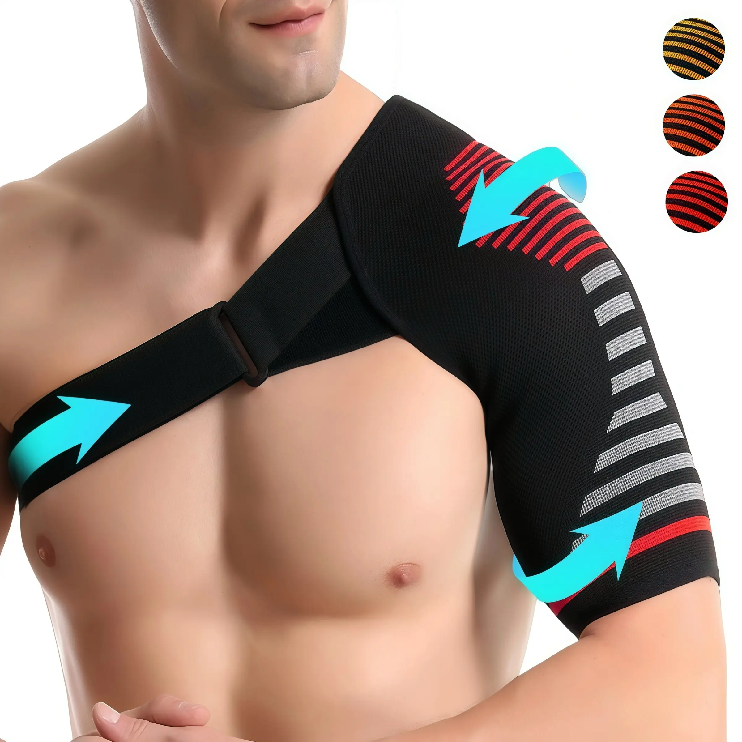 1pcs Compression Shoulder Support, Universal Fit, Breathable Fabric, Shock-Absorbing Brace, Gel Padding, All-Day Support for Men and Women