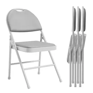 GARVEE 4 Pack Black Folding Chairs with Padded Seats - Versatile Foldable Dining and Office Seating Solution for Guests, Kitchen, and Office Spaces - Comfortable and Portable Chair Set of 4 for Various Settings