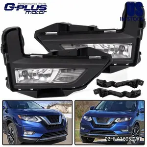 Fit For 17-18 Nissan Rogue S SL SV Fog Lights + Switch Bezel Wires Bracket Kit G-PLUS