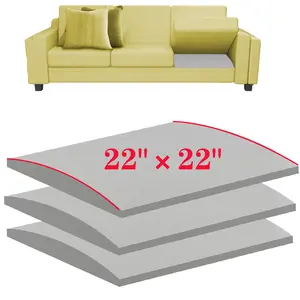 Gray/Black Curved High-Density Support Pad, for Solving Sunken Seat Problems, Insertable High-Rebound Sofa Pad, Fixes Sofa Sunken Areas to Improve Comfort, Dimensions: 22"X22"x2", Soft Padded Cushion, Durable Cushions