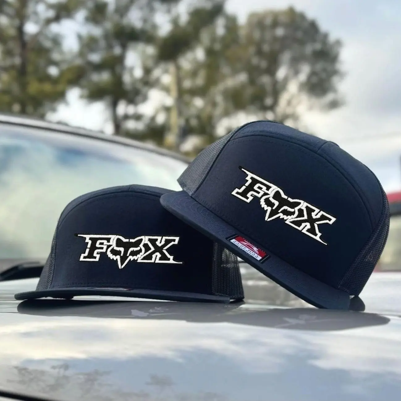 Motocross Flat Bill Hat | Fox Inspired Snapback | Dirt Bike Fan Gift | Gift for Him | Gift For Dad