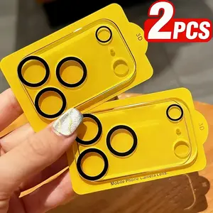 2-Pack HD Camera Lens Protector Film Cover for iPhone 17 Pro Max, 16 Pro Max, 15, 14, 13, 12, 11 Pro Max, 9h+, Scratch-Resistant, Easy Install, Accessories