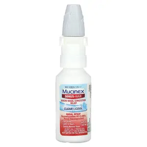 Mucinex Sinus-Max, Severe Nasal Congestion Relief, Clear & Cool, 0.75 fl oz (22 ml)