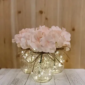 Quart Size Mason Jar Hydrangea Flower Centerpieces