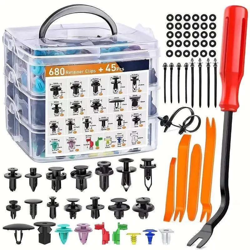 Car Body Fixer Kit, Car Body Push-in Fixer Kit with Storage Box, Automotive Body Repair Tool Kit, Assembly & Disassembly Tool, National Day Offers