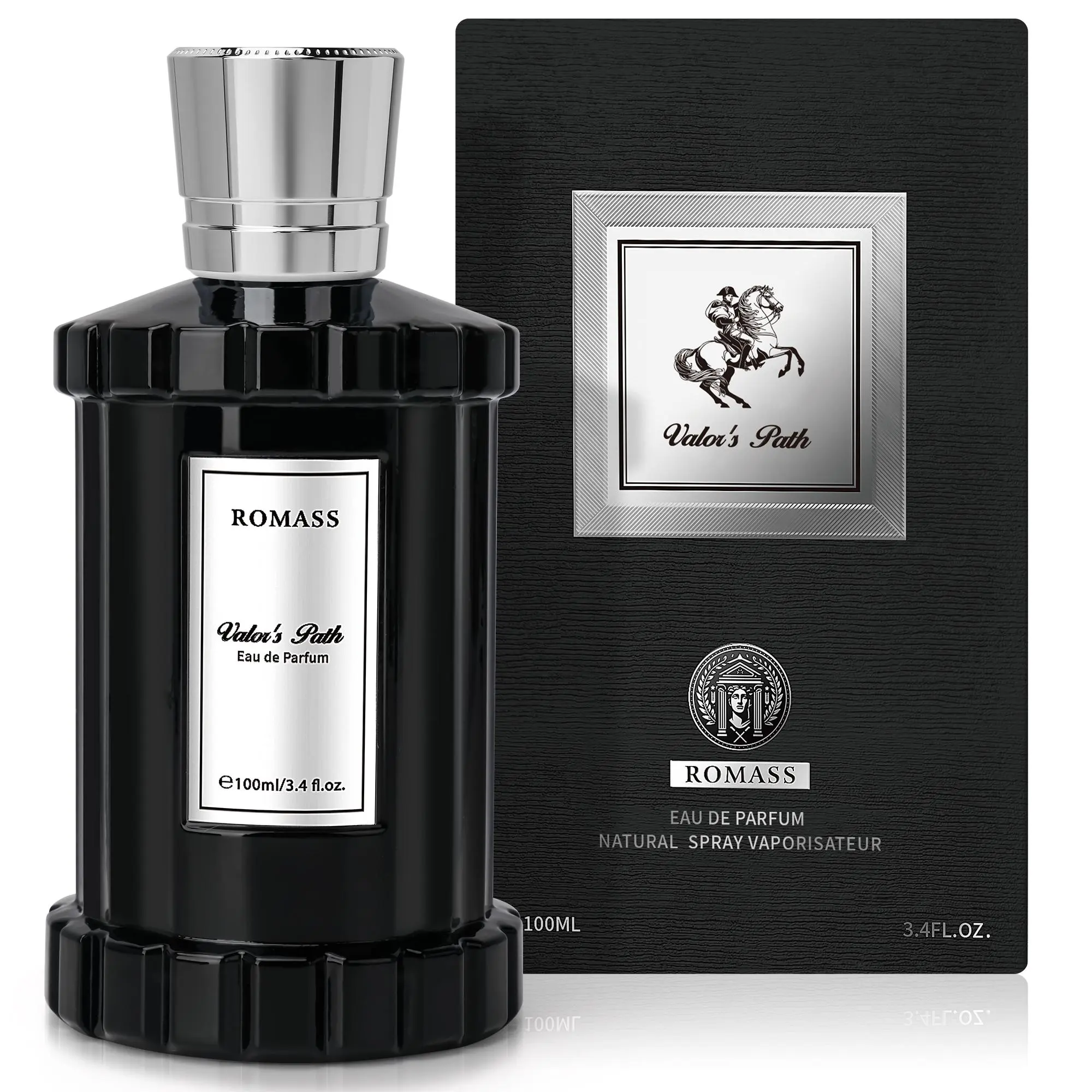 Romass Valor's Path Eau de Parfum Spray for Men & Women - 3.4oz/100ml with Citrus, Orange Blossom, Lemon, Lavender, Vetiver, Cedar & Amber Fragrance Unisex