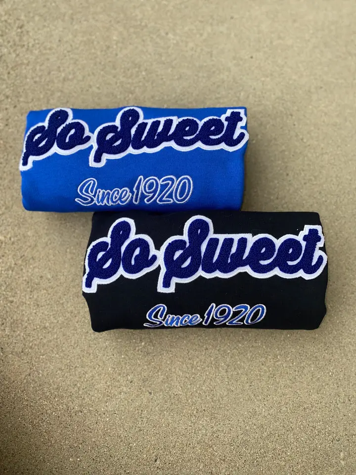 Zeta So Sweet Since 1920 Chenille Crewneck