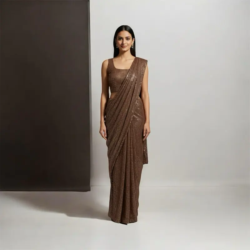 Cocktail Party Wear Saree in Soft Georgette Fabric with Blouse - Formal Womenswear