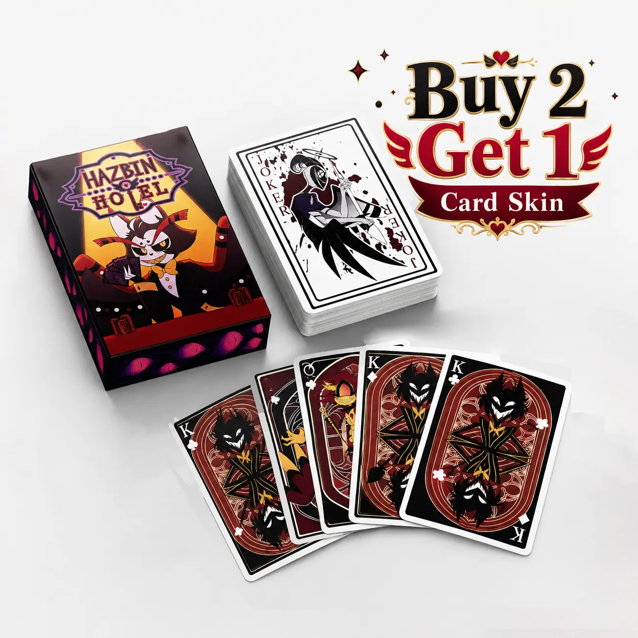 Hazbin Hotel Playing Cards Deck, The House Wins Poker 54 Cards, Collectible Gift for Fans