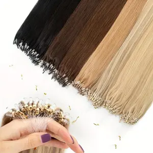 10 Pack Wholesale 2025 NEW 50pcs Human Hair Micro Loop Extensions - Natural Straight, 12-20 Inches, 30g Each, Luxurious Black & Brown for Hair Enhancement