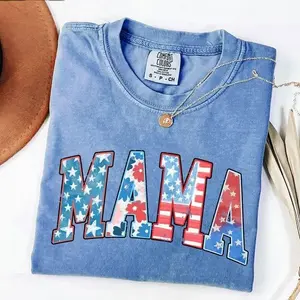 Comfort Color American Mama TShirt, USA Mama T-Shirt, Retro Mama America Tee, 4th of July TShirt, Patriotic MamaT- Shirt, Retro USA Tee