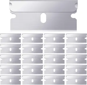 20 Pcs Industrial Single Edge Razor Blades 100% Carbon Steel Straight Edge Replacement Blades for Scrapers, Box Cutters, Glass and Paint Removal