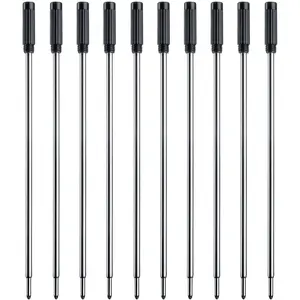 Black Ink Refills (10pcs), Replaceable Pens Refills, 1mm Medium Tip - Black