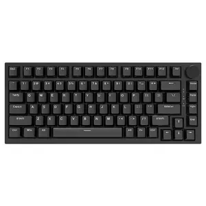 AJAZZ AK820 mechanical keyboard, red switch, black side engraved keycap, wired USB-C, white backlit volume knob, fast response, comfortable feel, game office, multi-scene application, Durable keyboard