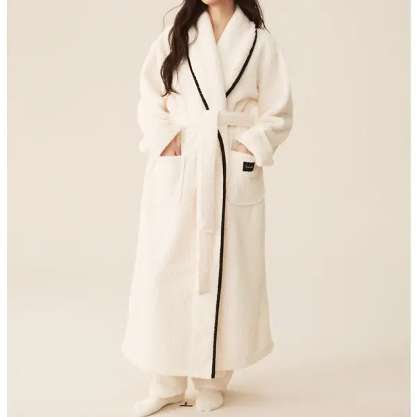 Arssm Women Plush Bathrobe Long Fleece Robe Ultra Soft Spa Robe Fluffy Robe Warm Winter Loungewear Self Care Gift for Her