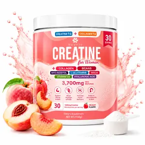 Peach-Flavored Creatine & Collagen Powder | 1g Creatine + 1g Collagen per Serving | Contains Inositol, BCAAs, Maca, and Hyaluronic Acid | Daily Fitness Nutrition Powder | Easy-to-Mix Drink Supplement