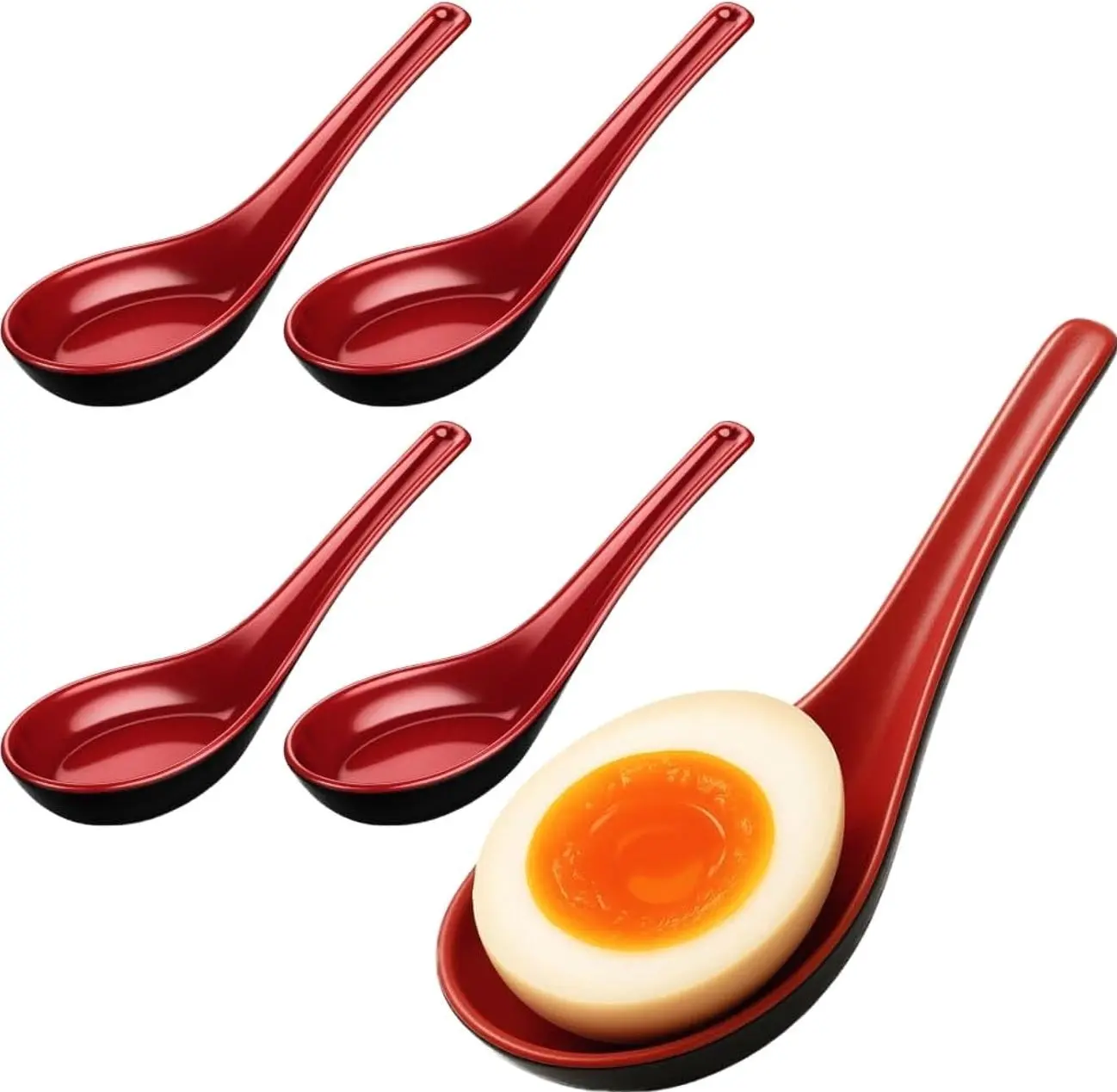 2384x4, Set of 4 Asian Japanese Chinese Wonton Soba Rice Pho Noodle Soup Spoons