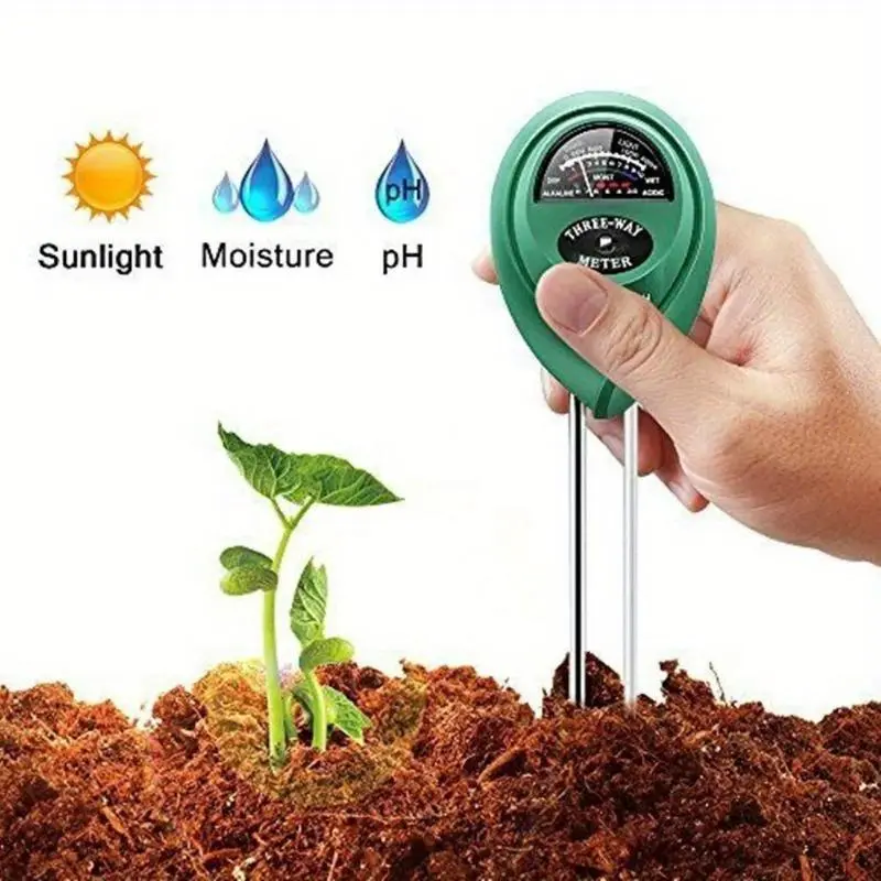 3 In1 Moisture Sunlight PH Meter Soil Water Acidity Humidity Light PH Test Garden Plants Flowers Moist Tester Portable