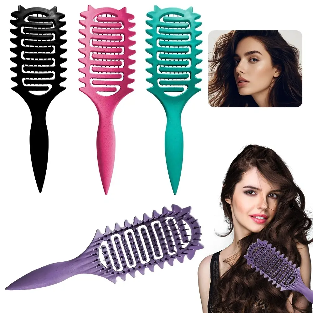 Hair detangler brush,hairbrush for curly hair,detangler brush for women and mens wet brush wide teeth Scented Air Cushion Hairbrush Orchid hairbrush wavy thermal brush dandruff remover comb curl defining brush Flexible Detangling Hair Brush Portable