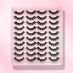Wispy Faux Cluster Lashes, 20 Pairs Reusable Long & Fluffy Curl Lashes Strips for Eyelashes Extensions, Lash Clusters for Women Makeup, Lengthening Faux Eye Lashes for Eye Cosmetic, False Eyelashes Extensions, Longer Looking Eyelashes
