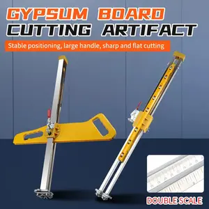Alloy folding gypsum board cutting tool - equipped with 10 blades and gloves, available in 8 scenarios, adjustable height, fast positioning cutter, high-precision scale.Ergonomic anti-skid handle and durable structure are used, which can cut gypsum board