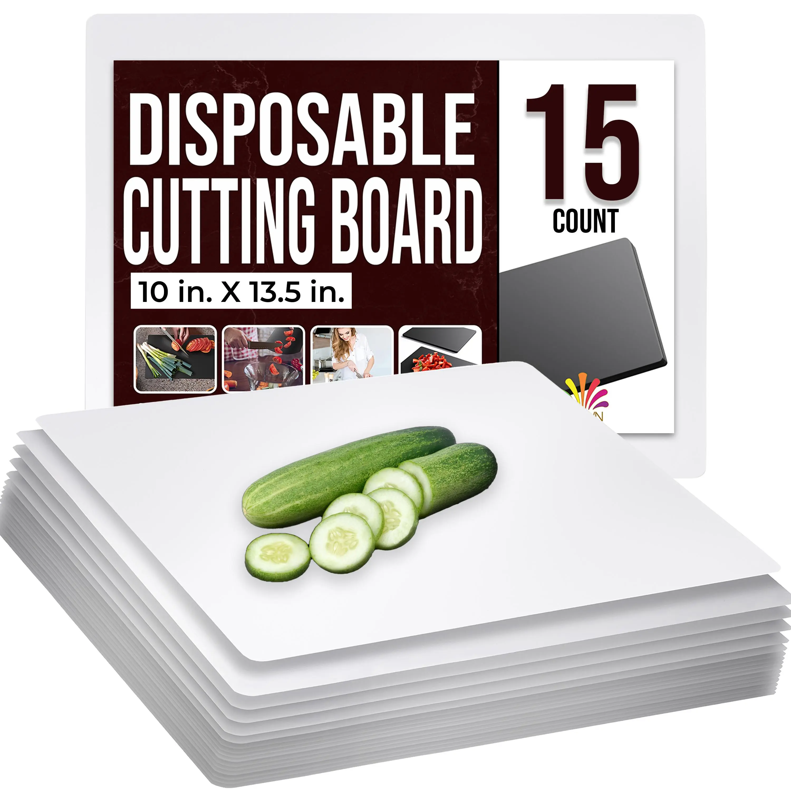 10 In. X 13.5 In. White Disposable Cutting Boards | 15 Count