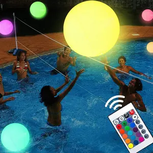 Outdoor LED Garden Ball Remote Control Inflatable Pool LED Balloon 16 Colors Luminous Bouncy Ball Beach Wedding Party Decoration