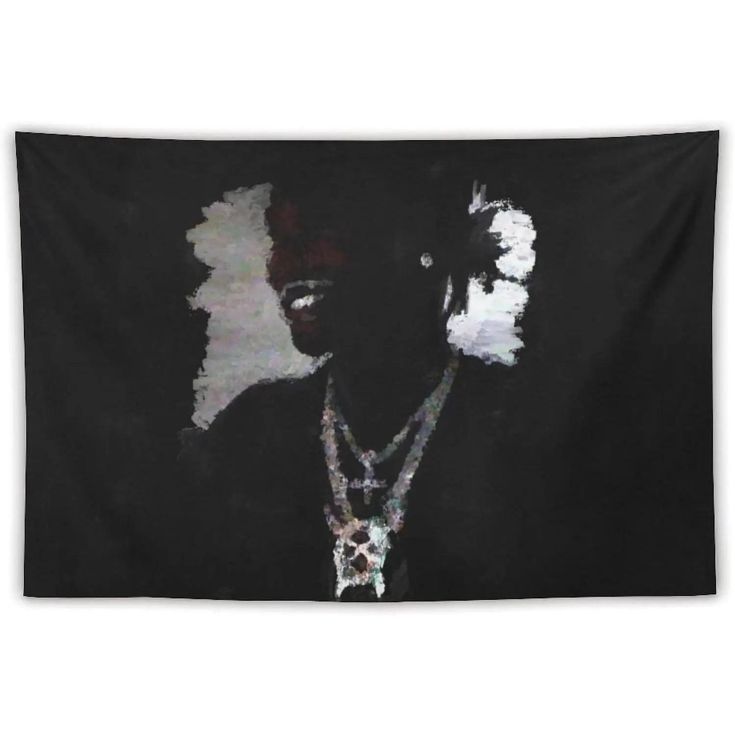 Ken Music Merch Chaos Album Cover Print Tapestry - Classic Strong Synthetic Multi-Size 1-Piece Light Peach Polyester Rapper Wall Art, Animals & Beach Themed, 40x30in/102x76cm & 80x60in/203x152cm for Living Room, College Dorm Home Decor Banner Flag, Decora