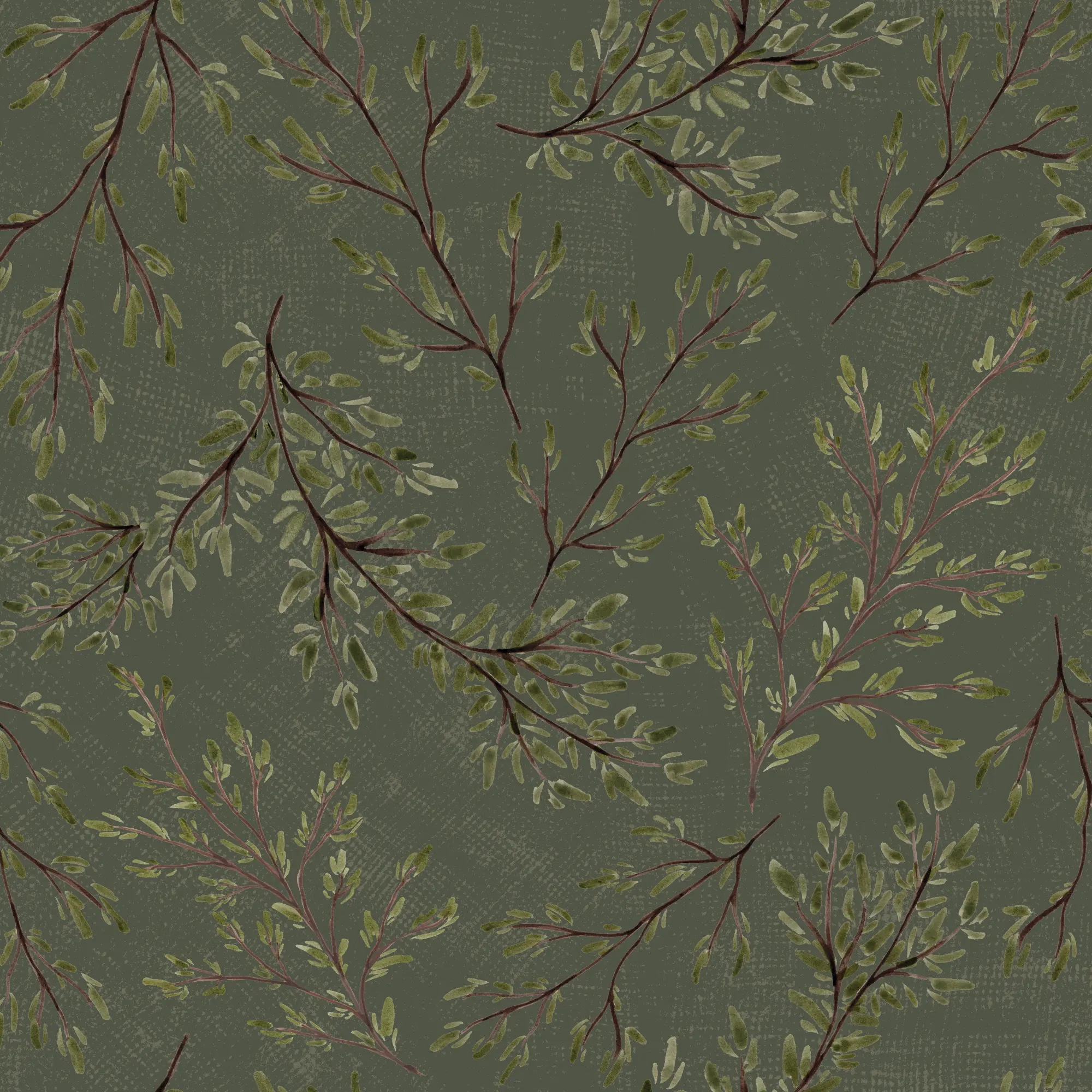 Rustic Leaf Branches - Olive