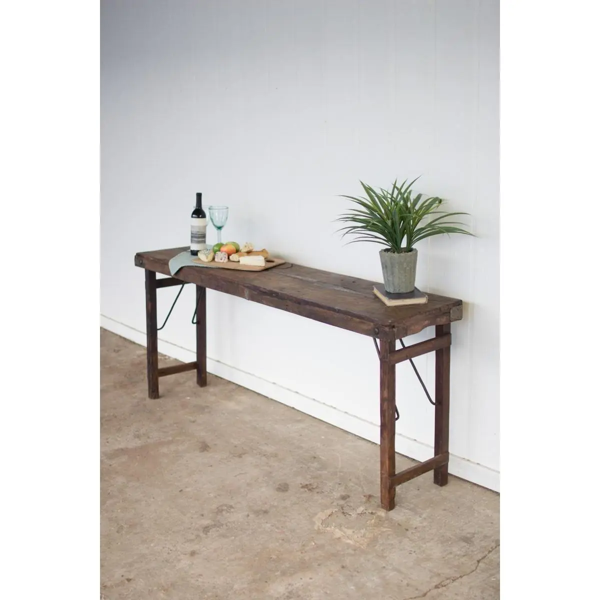 Antique Wooden Folding Console Table