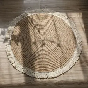 Handwoven Jute & Rattan Round Rug | Eco-Friendly & Chic