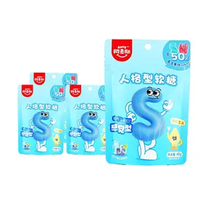 Amos Sweets MBTI Personality Test Gummy Candy - N & S Type, Blueberry & Soda Flavor, 45g x 4 Pack - Fun Fruit Chewy Snacks with 50% Real Juice