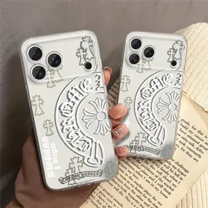 White Cross-Pattern iPhone Case - Full-Coverage Camera Lens Protection and Shock-Resistant Design - Compatible with iPhone 17/16/15 Pro Max| Luxury Edition with Iconic Theme
