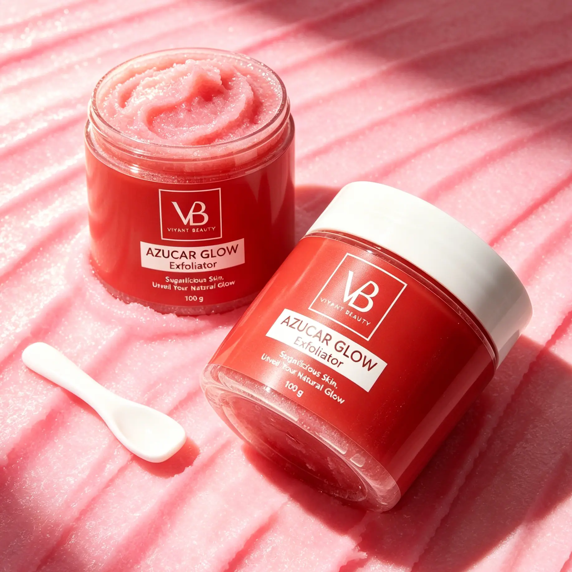 VB BLANQUEACULOS AZUCAR GLOW Sugar Scrub, Exfoliant & Brightening Facial Cleanser - Moisturizing, Hydrating for Smoother Skin, 100g Daily Use