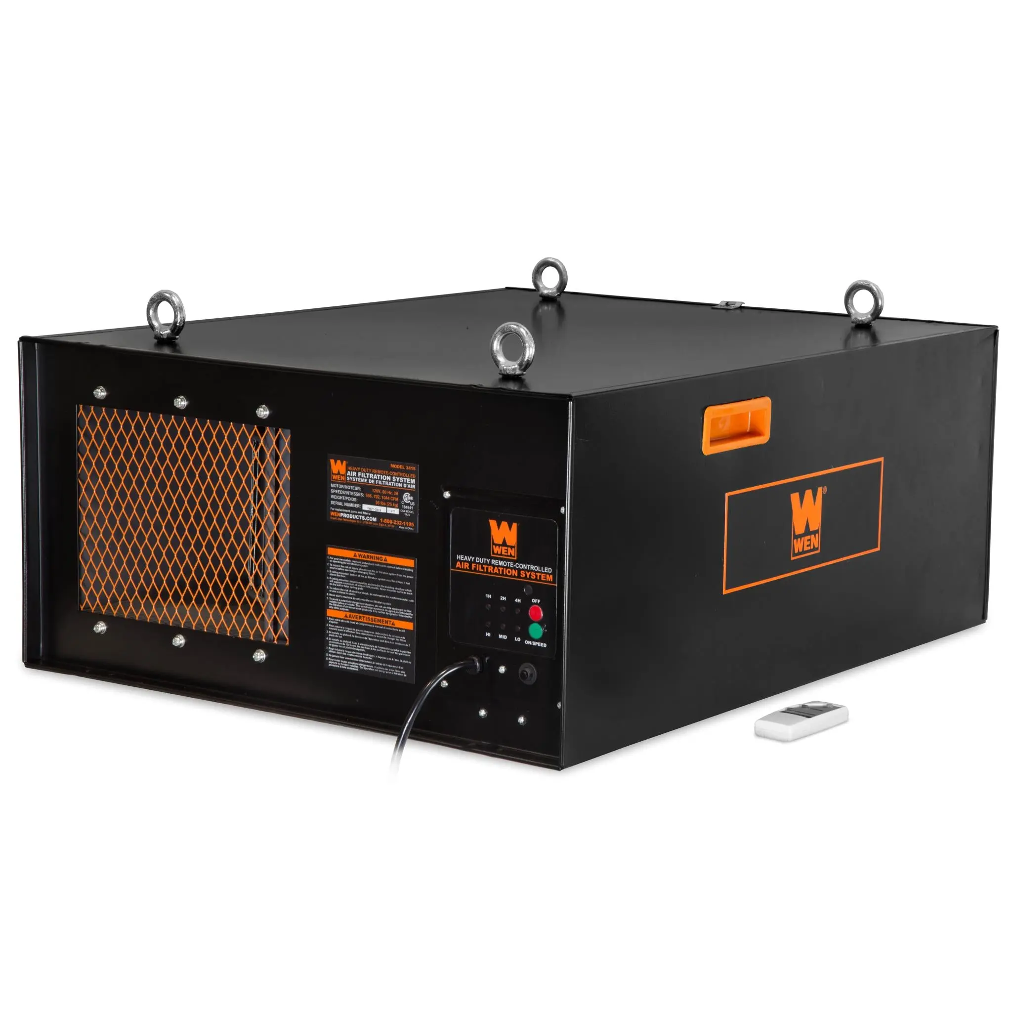 WEN AF1270 4.2-Amp 3-Speed Remote-Controlled Industrial-Strength Air Filtration System (750/950/1270 CFM)