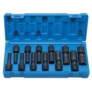 212 MAIN Grey Pneumatic 0.25 in. Drive Deep Length Surface Drive Universal Socket Wrench Set