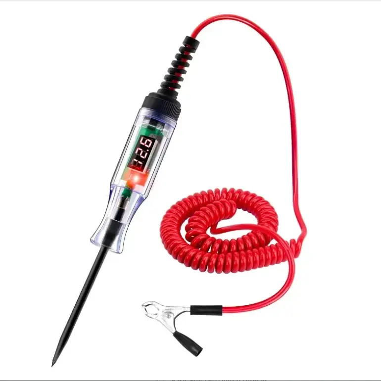 Automotive Digital LED Circuit Tester Diagnostic Tool for Car Repair, 5V-90V Voltage Check Tool with Extended Spring Wire, Bidirectional Light Tester, Compact Practical Design, Pen Tip Protector, Distinct Display, Tools