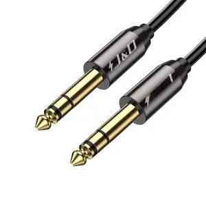 1/4 inch TRS ,  Plated Heavy Duty Copper Shell TRS 6.35mm Male to Male Balanced Stereo Audio Adapter, Quarter inch Guitar Interconnect  for Studio Monitors, Bass, Keyboard, 9