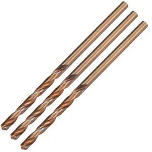 3pcs 2.5mm Twist Drill w Titanium Coated High Speed Steel Bit HSS M35 CO for Steel Copper Aluminum Alloy