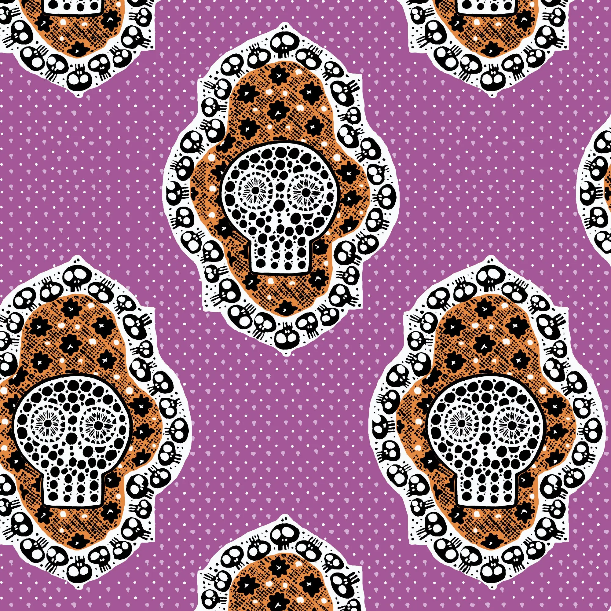 Fabric Cloud9 Purple Frame Bone Dem Bones by the Quarter Yard 229189