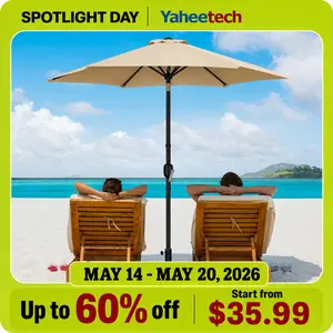 【On Sale】Yaheetech 7.5/9/10FT Patio Umbrella w/ Push Button Tilt and Crank, Outdoor Garden Table Umbrella for Garden, Deck, Backyard, Pool, Beach summervibes