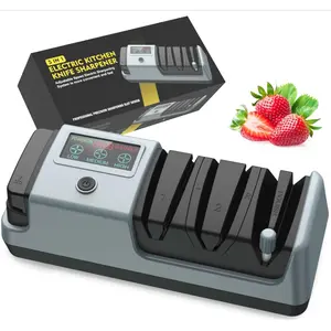 5 in 1 Electric Knife Sharpener-3 Rotational Speed Adjustable Electric Knife Sharpeners,Essential kitchen items Suitable for Straight Blade Knives, Serrated Knives, Meat Cleaver Knives, Ceramic Knives&Scissors