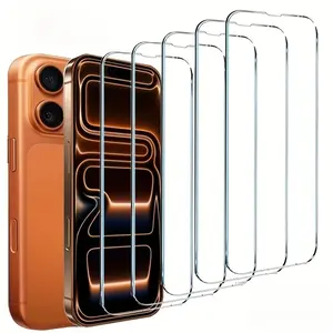 5-Pack Ultra-HD Tempered Glass Screen Protector for iPhone 17/16/15/14/13/12/11 Series, 9h Hardness, Full Coverage, Bubble-Free Protection